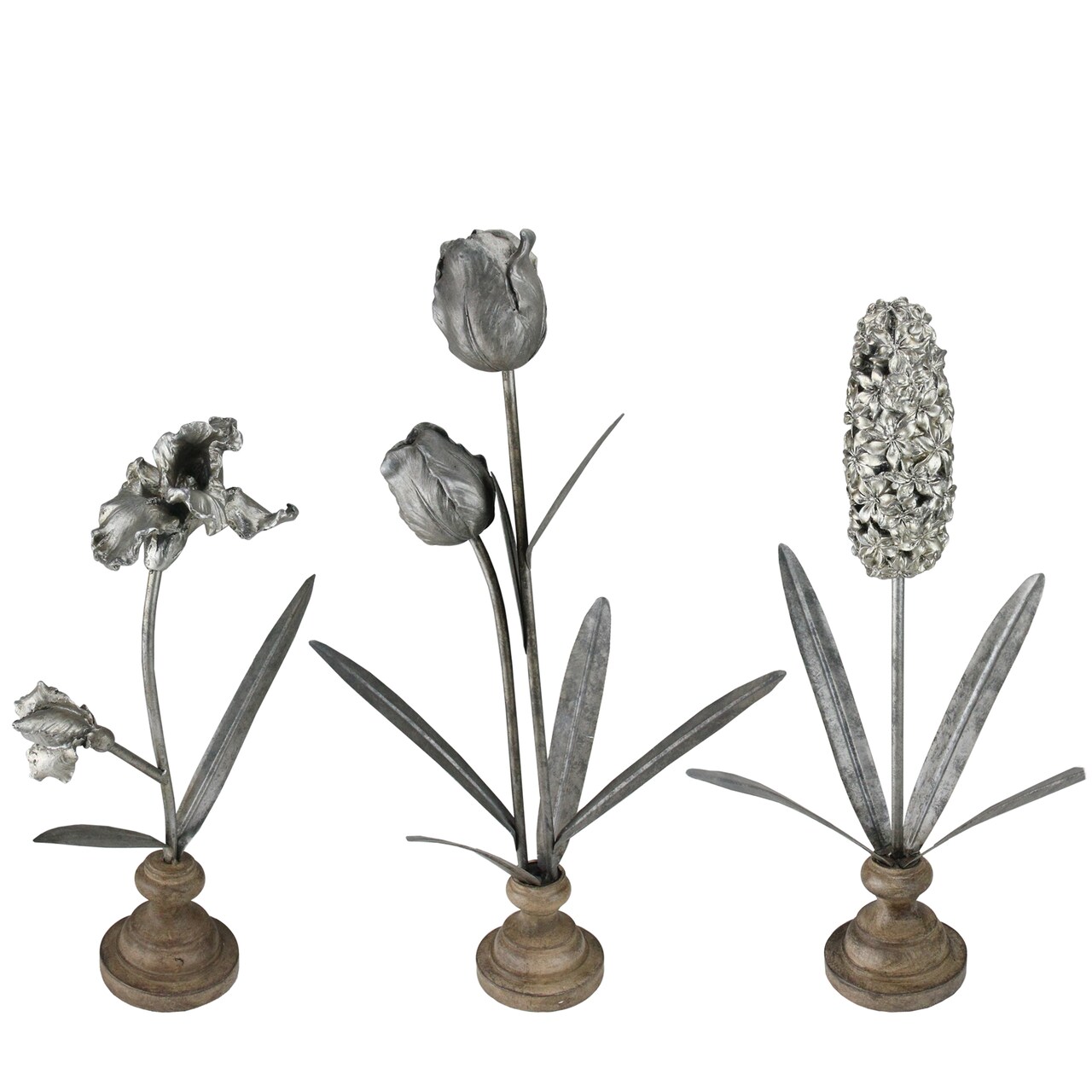 Melrose Country Rustic Distressed Finished Floral Decorations - 22.5” - Set of 3